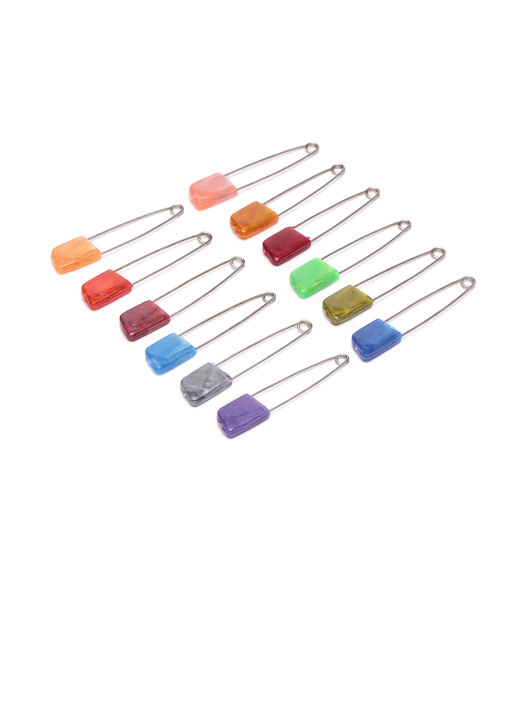 

AccessHer Set of 12 Acrylic Saree Pin, Multi