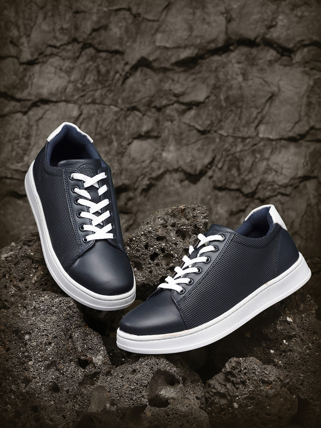 

Roadster Men Navy Blue Perforated Sneakers