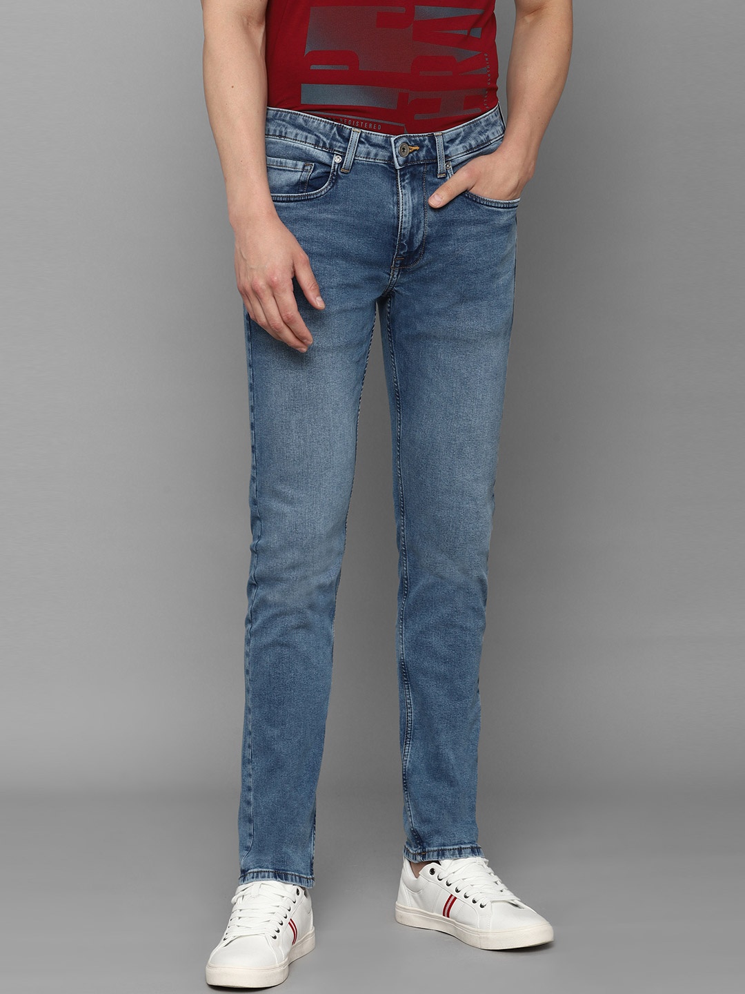 

Louis Philippe Jeans Men Blue Slim Fit Low-Rise Light Fade Stretchable Jeans