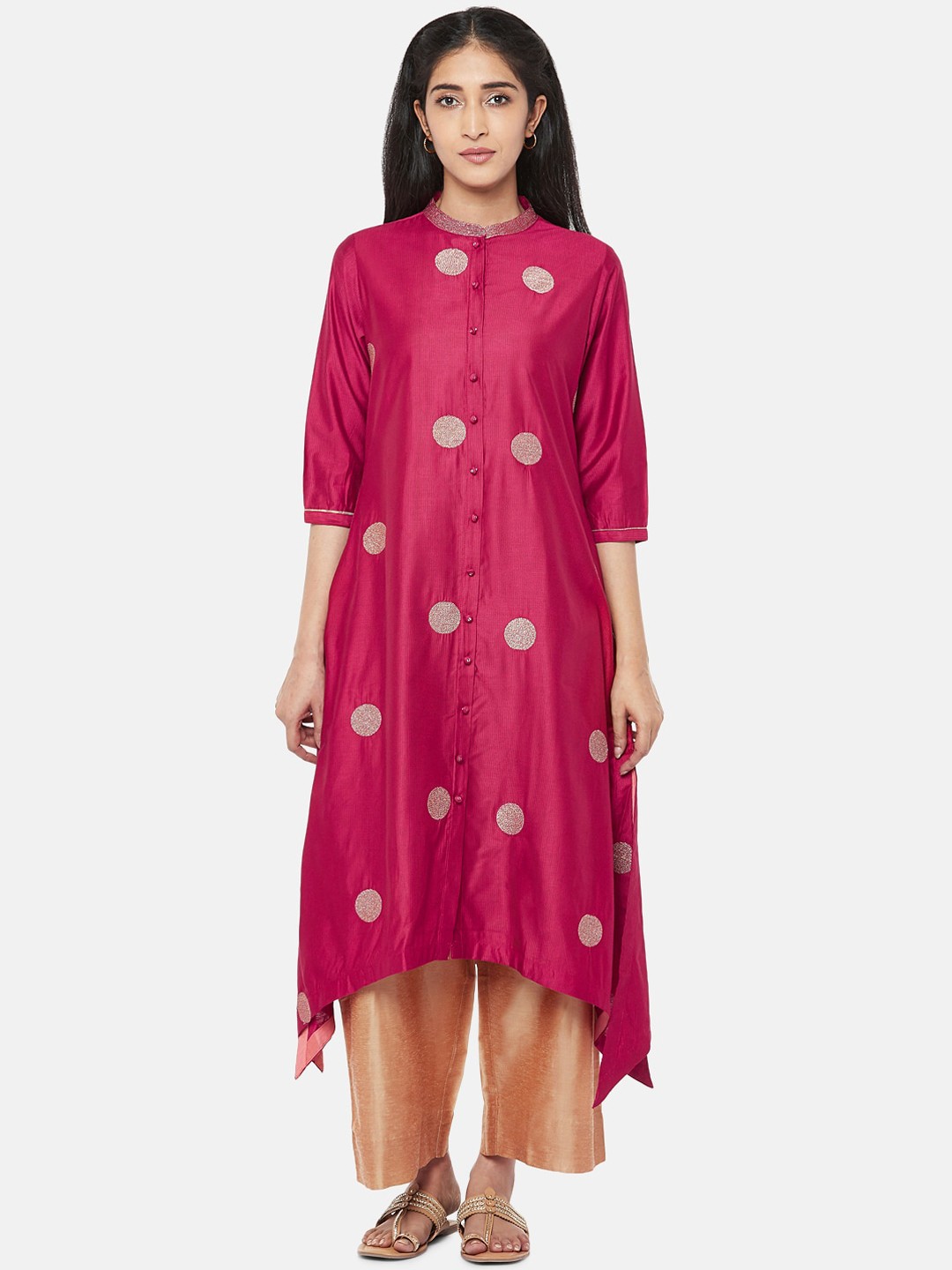 

RANGMANCH BY PANTALOONS Women Pink Embellished Kurta