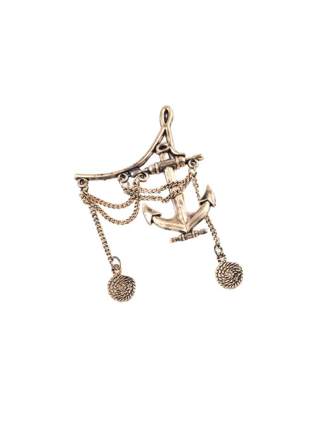 

The Tie Hub Men Gold-Toned Anchor-Shaped Metal Lapel Pin