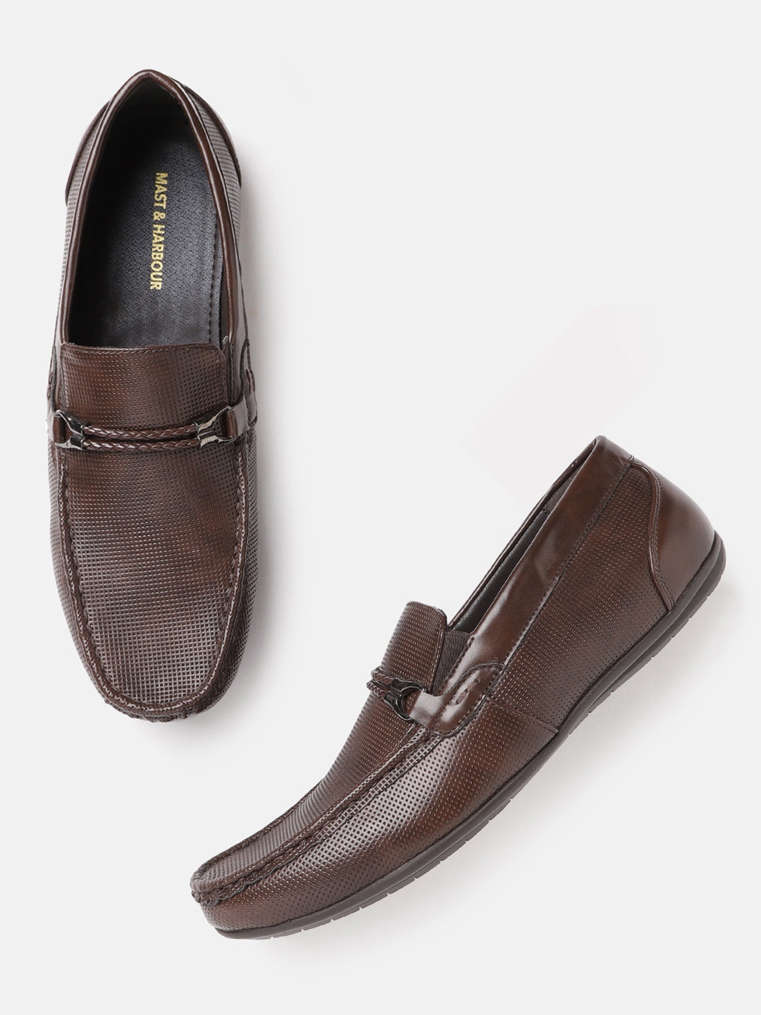 

Mast & Harbour Men Brown Perforated Loafers