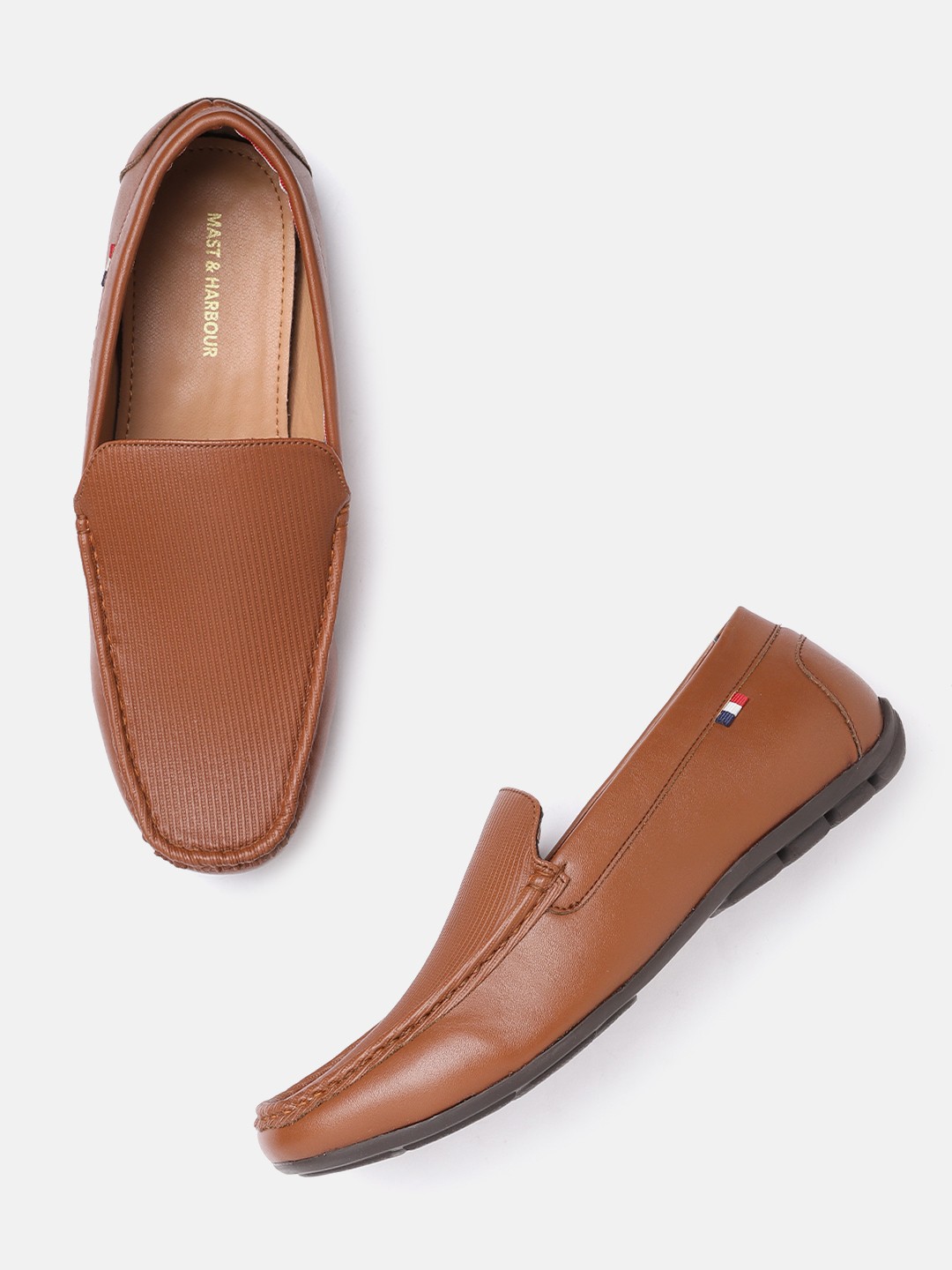 

Mast & Harbour Men Tan Brown Textured Loafers