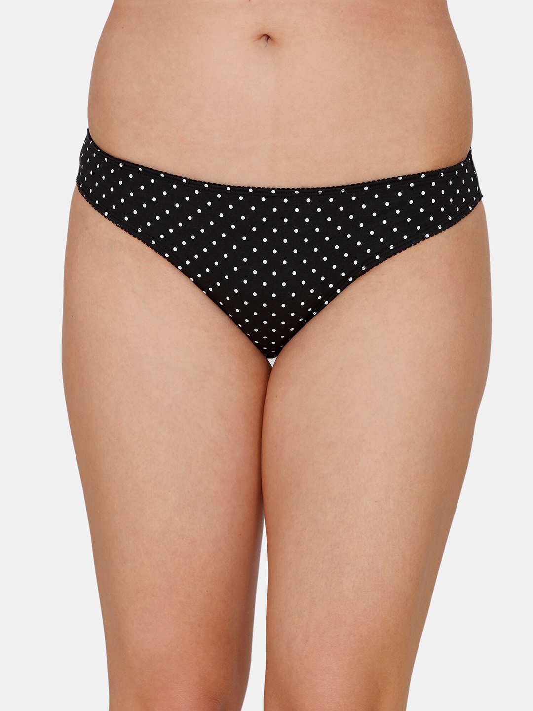 

Zivame Women Black & White Printed Low Rise Hipster Briefs