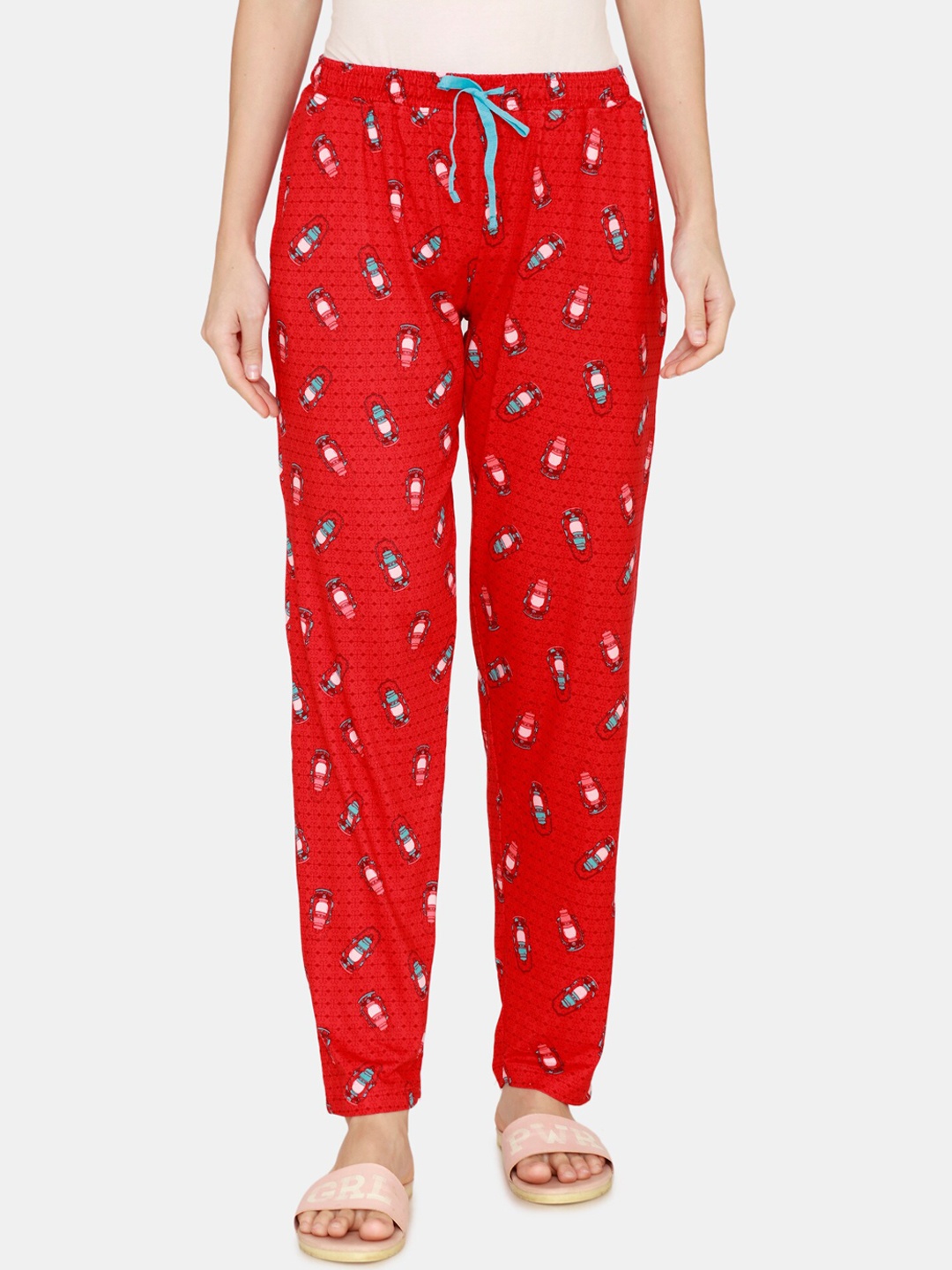 

Zivame Women Red Printed Lounge Pants