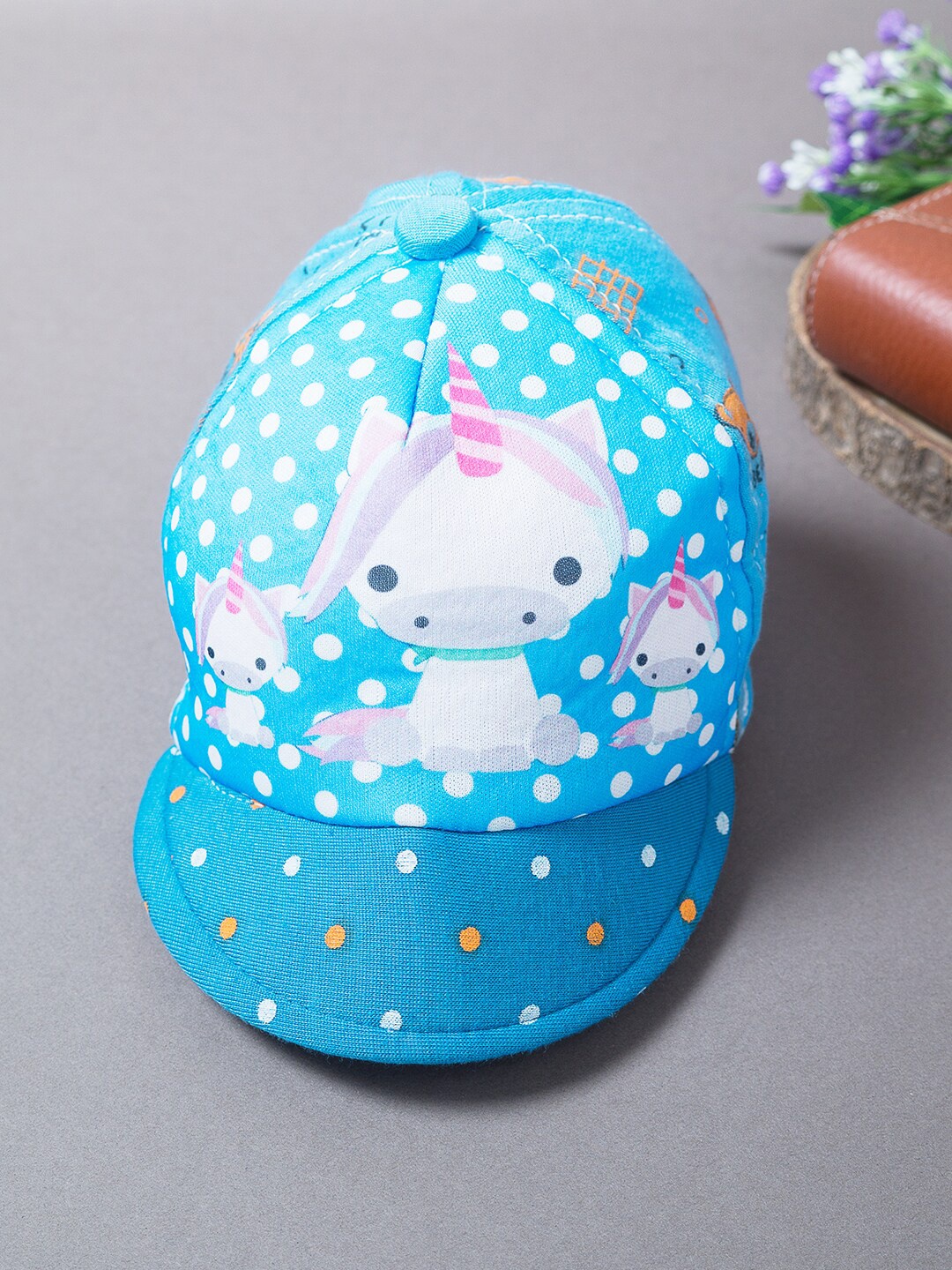 

Golden Peacock Unisex Kids Blue & White Printed Baseball Cap