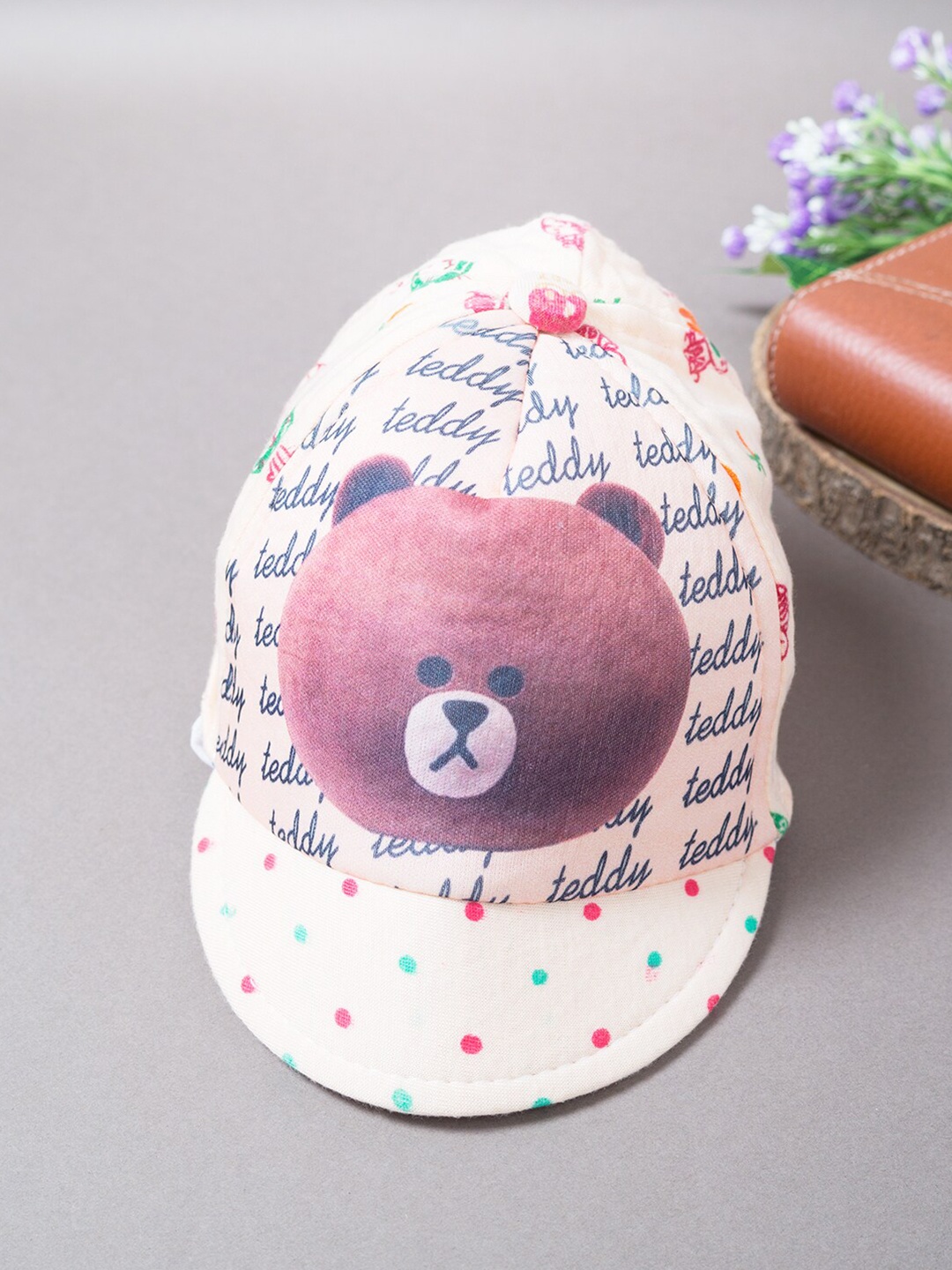 

Golden Peacock Kids Cream-Coloured & Brown Printed Snapback Cap