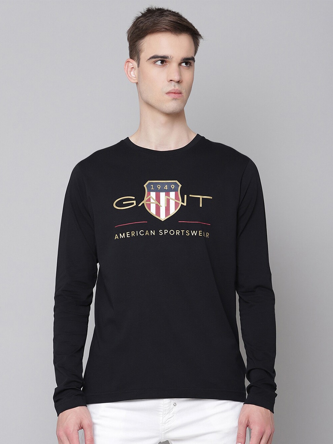 

GANT Men Black Typography Printed T-shirt