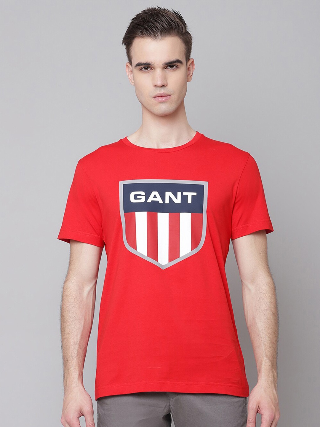 

GANT Men Red & White Printed T-shirt