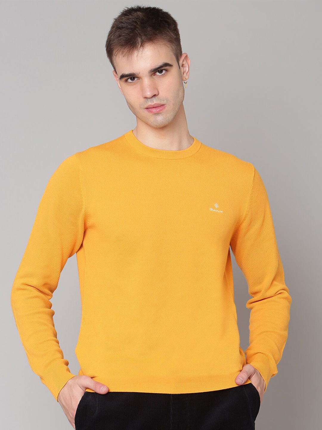 

GANT Men Yellow Pullover Sweater