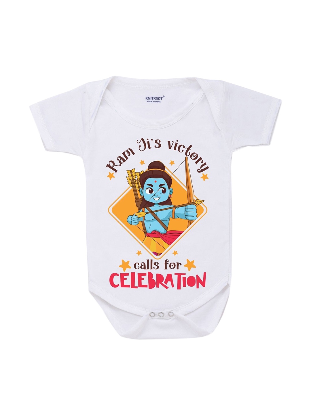 

KNITROOT Infant Kids White Ram's Victictory Baby Romper