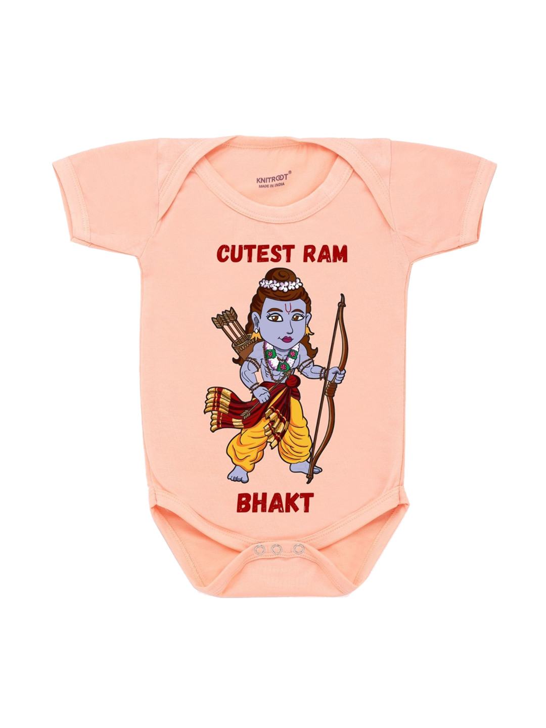 

KNITROOT Infant Kids Peach Cotton Cutest Ram Baby Romper