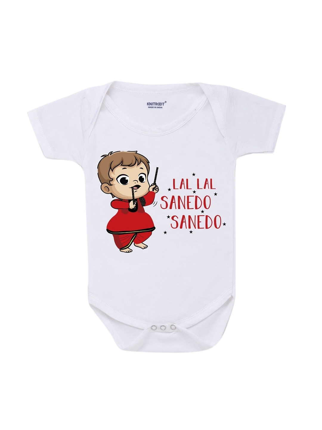 

KNITROOT Infant Kids White Cotton Baby Romper Sanedo Baby Romper