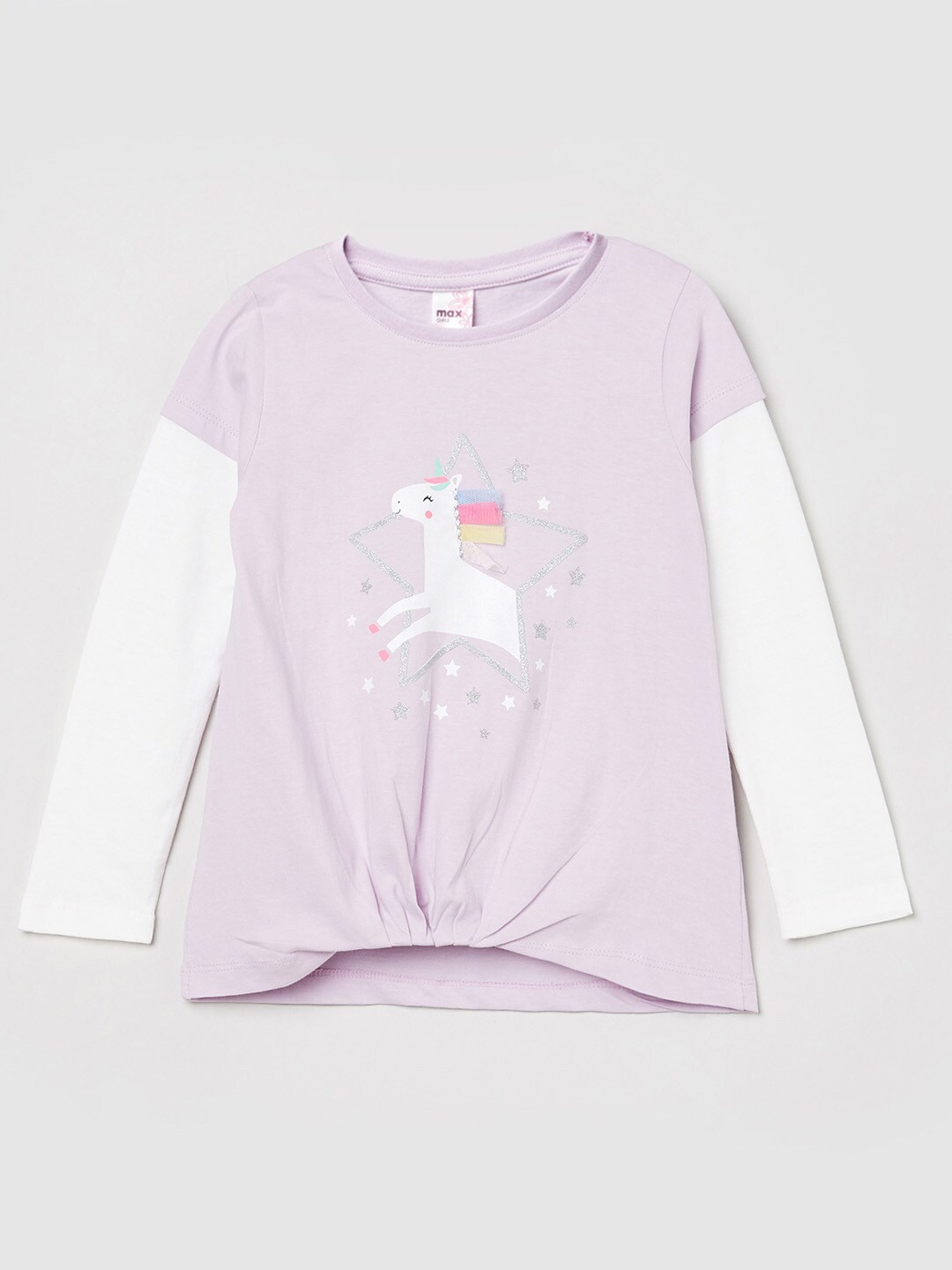 

max Lavender Extended Sleeves Regular Top