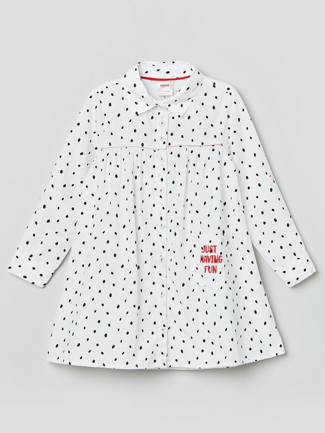 

max Girls White Cotton Shirt Style Top