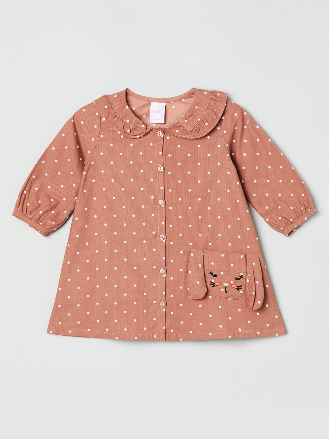 

max Rust Peter Pan Collar Shirt Style Top