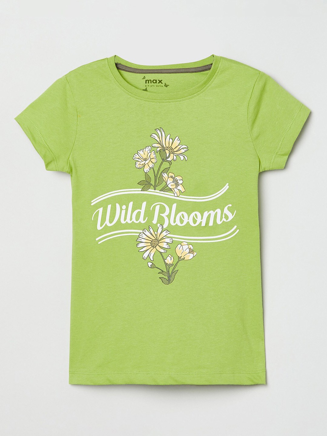 

max Green Printed Pure Cotton Regular Top