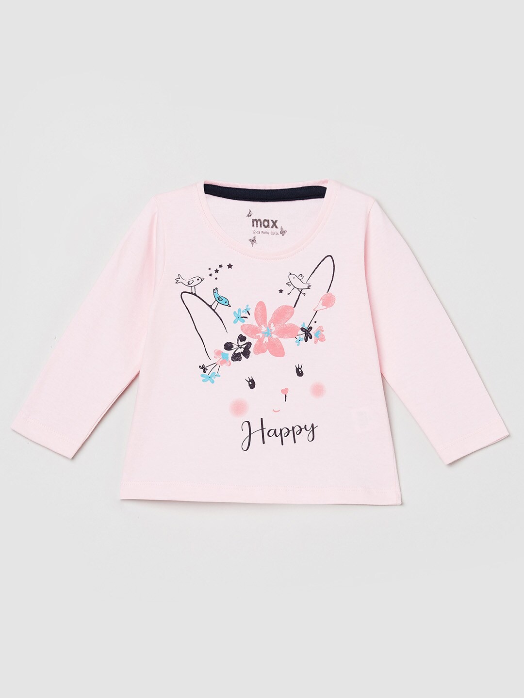 

max Kids Girls Pink & Black T-shirts