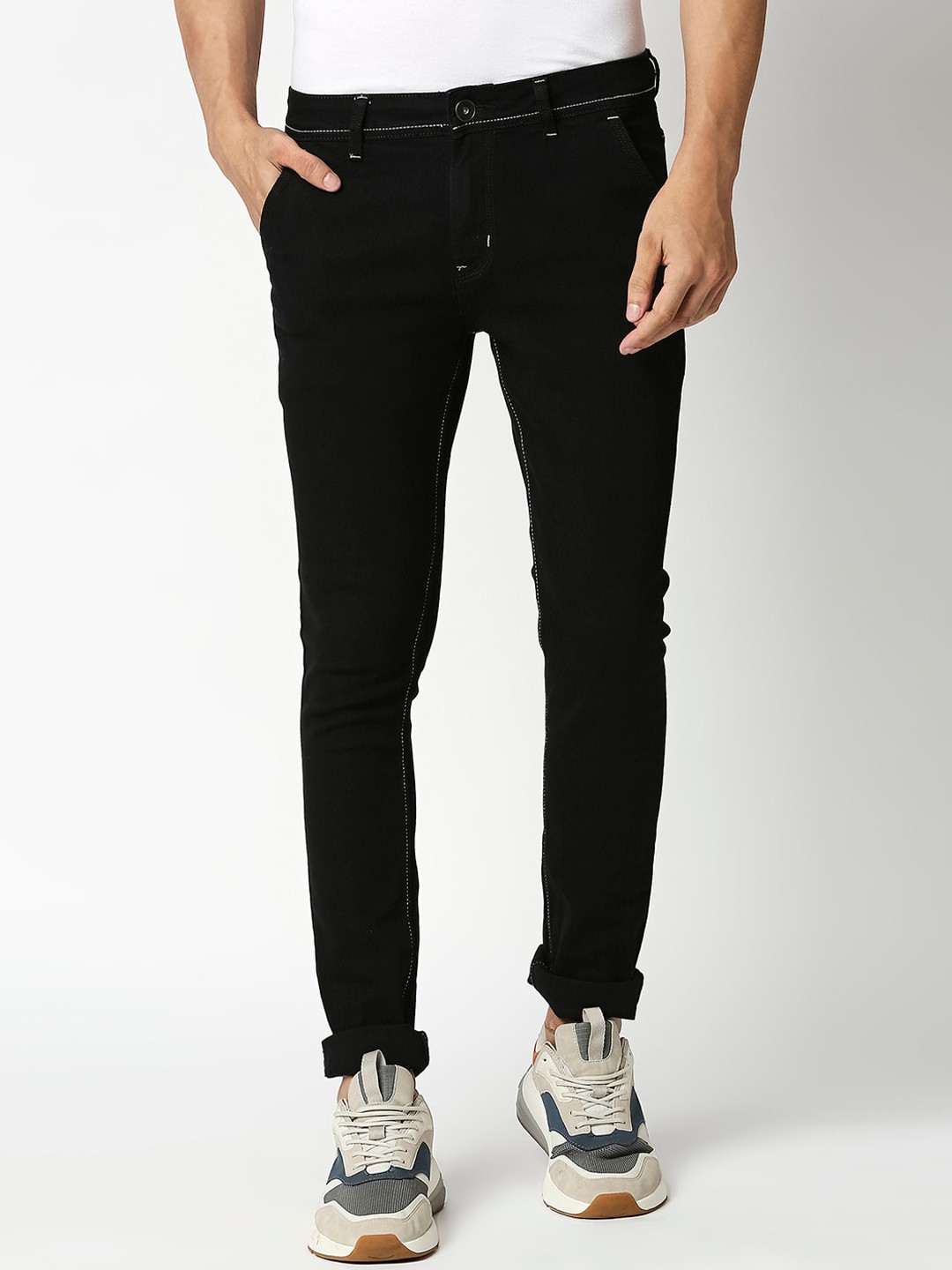 

High Star Men Black Slim Fit Stretchable Jeans