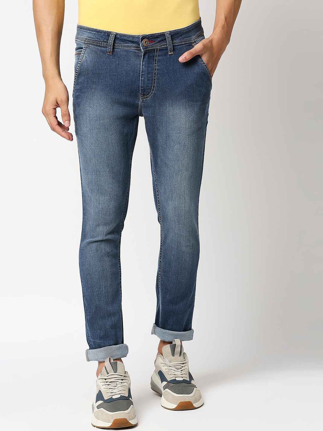 

High Star Men Blue Slim Fit Heavy Fade Stretchable Jeans