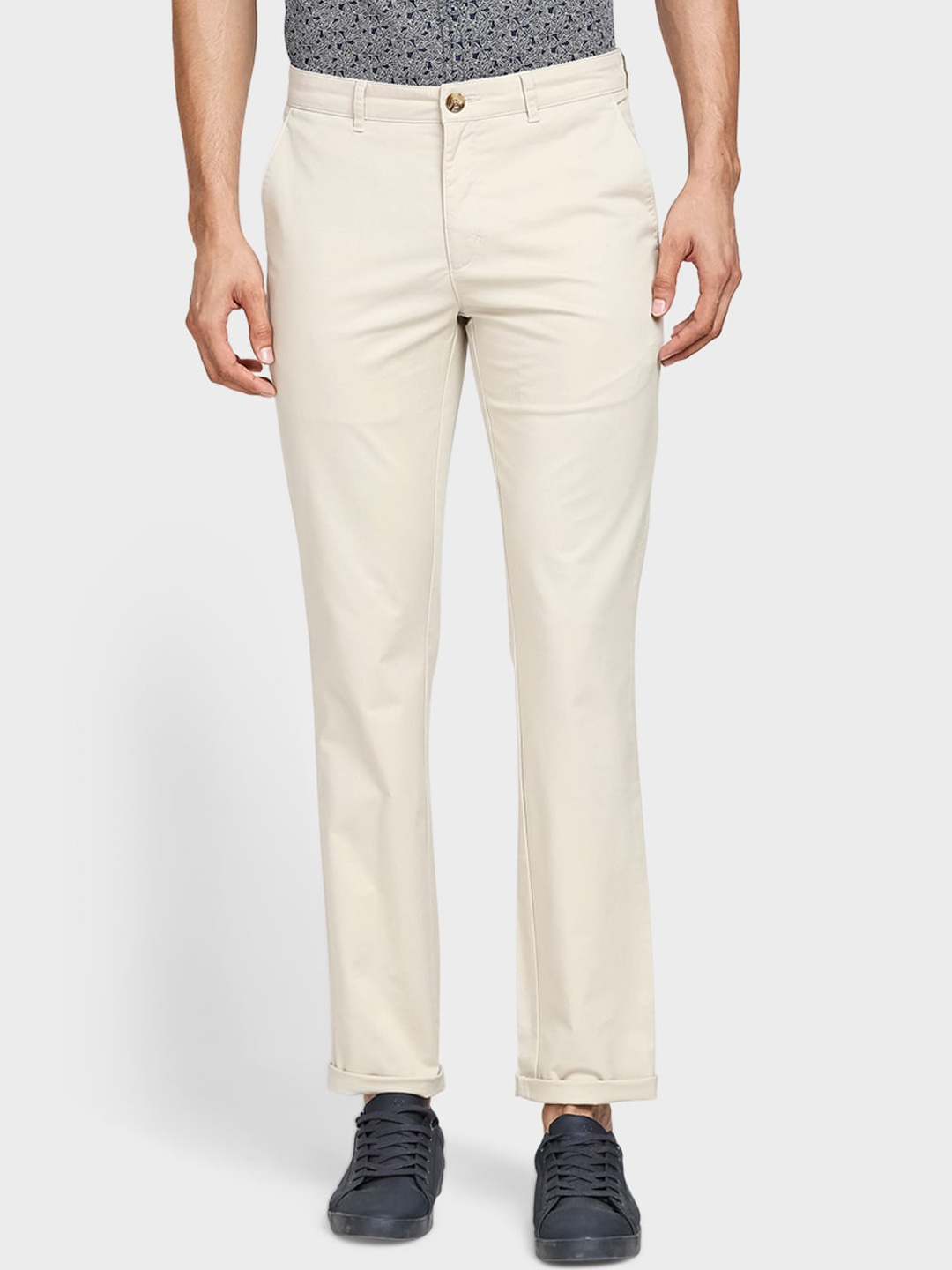 

ColorPlus Men Beige Solid Regular Fit Chinos