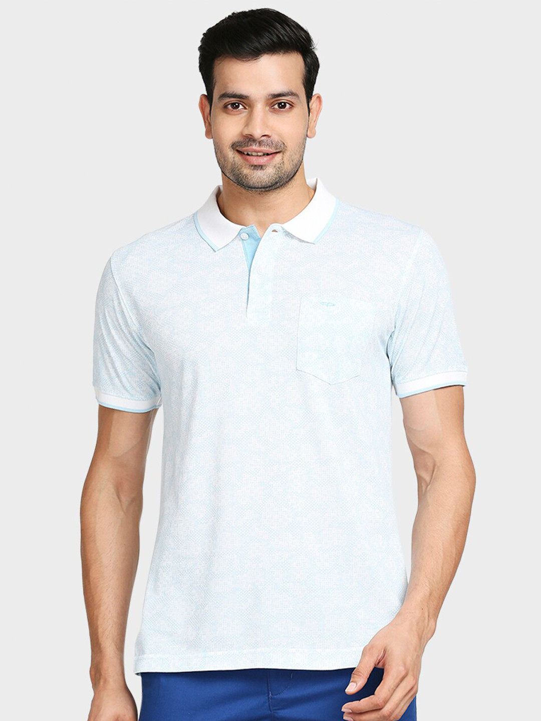 

ColorPlus Men Blue Polo Collar T-shirt