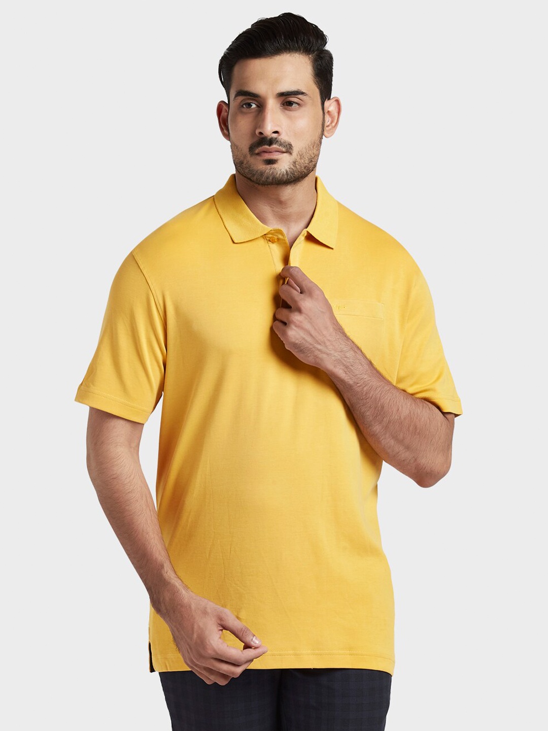 

ColorPlus Men Yellow Polo Collar Pockets T-shirt
