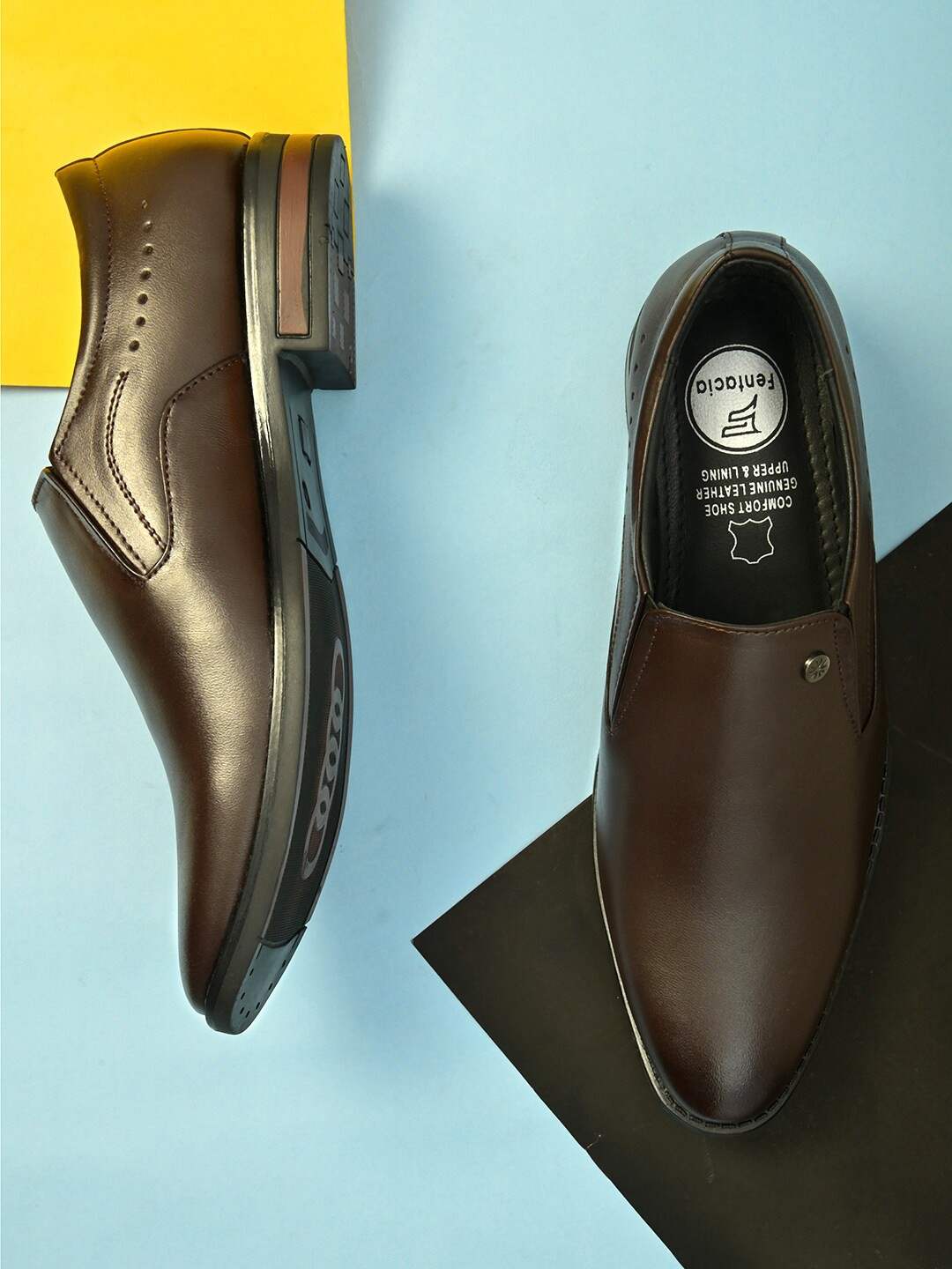 

Fentacia Men Brown Genuine Leather Formal Shoes