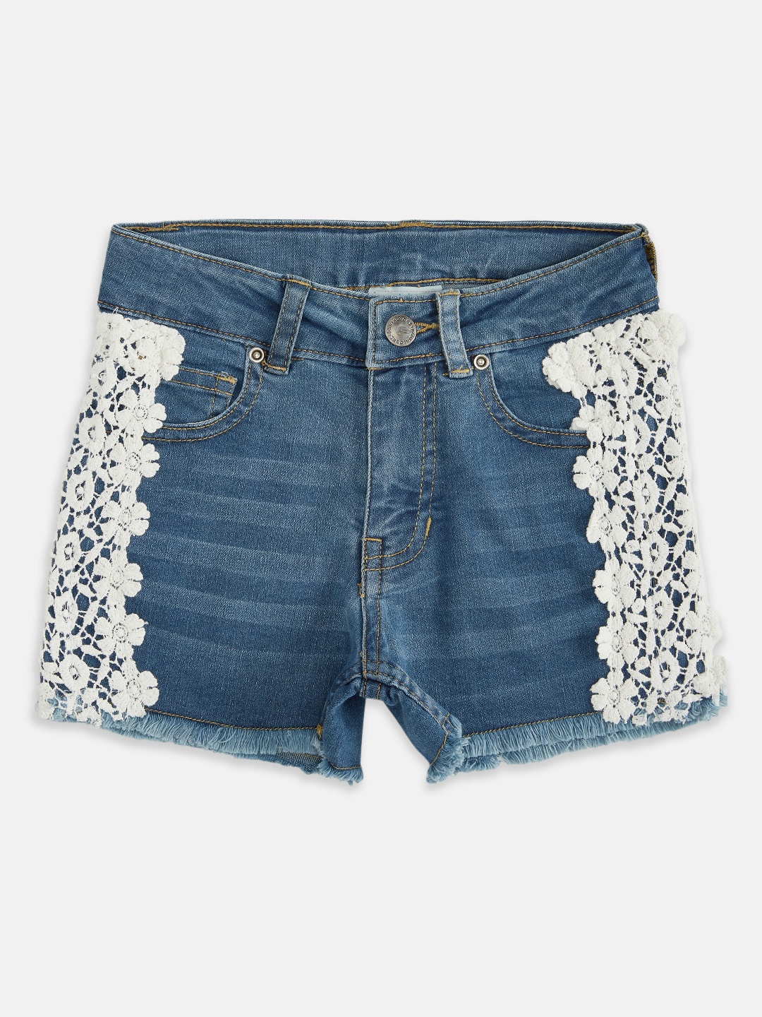 

Pantaloons Junior Girls Blue Washed Denim Shorts