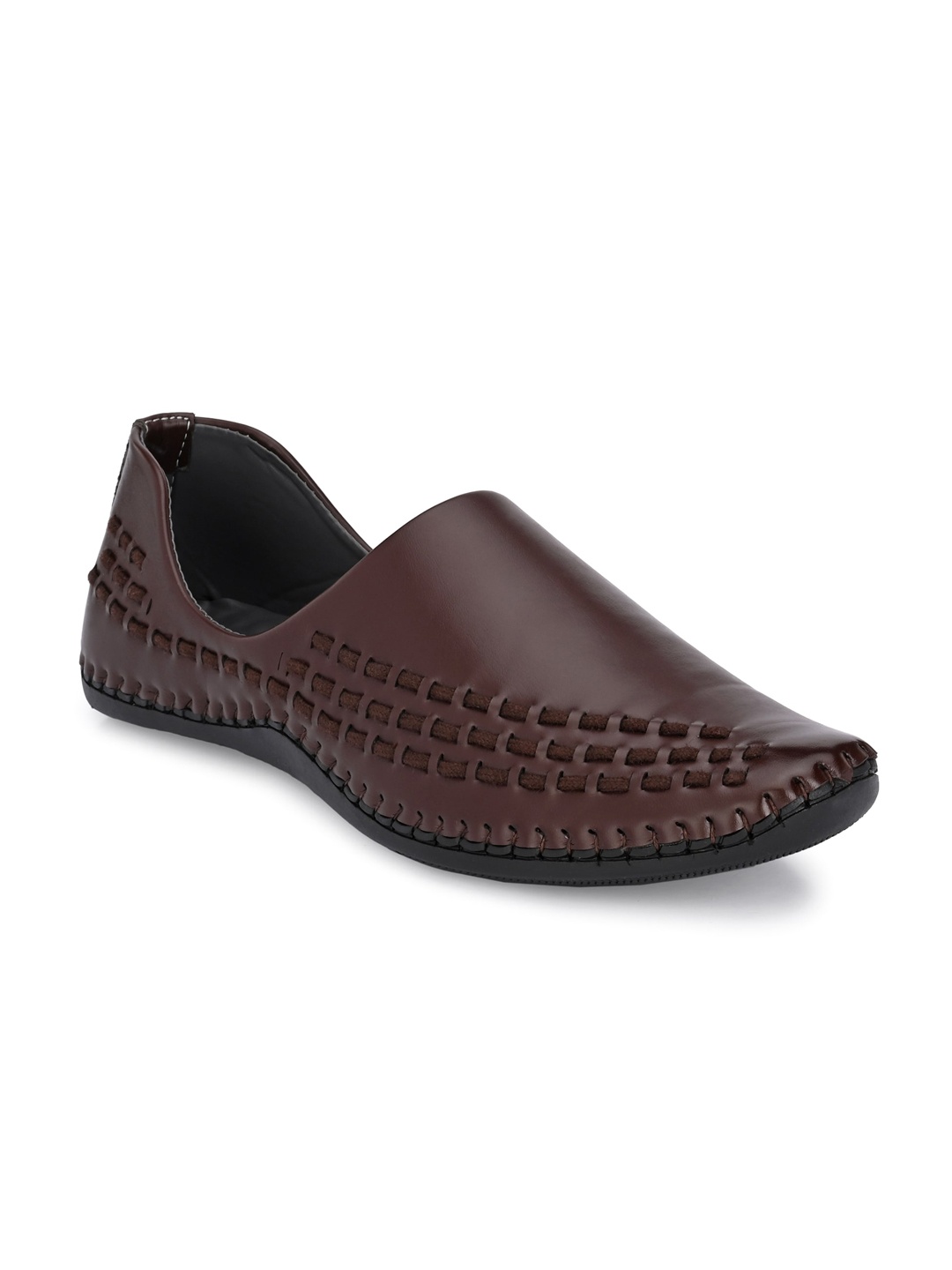 

AfroJack Men Brown Textured Slip-On Sneakers