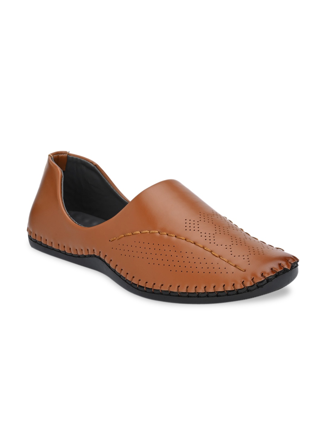 

AfroJack Men Tan Woven Design Mojaris