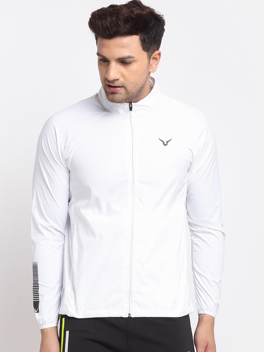 

Invincible Men White Windcheater Sporty Jacket