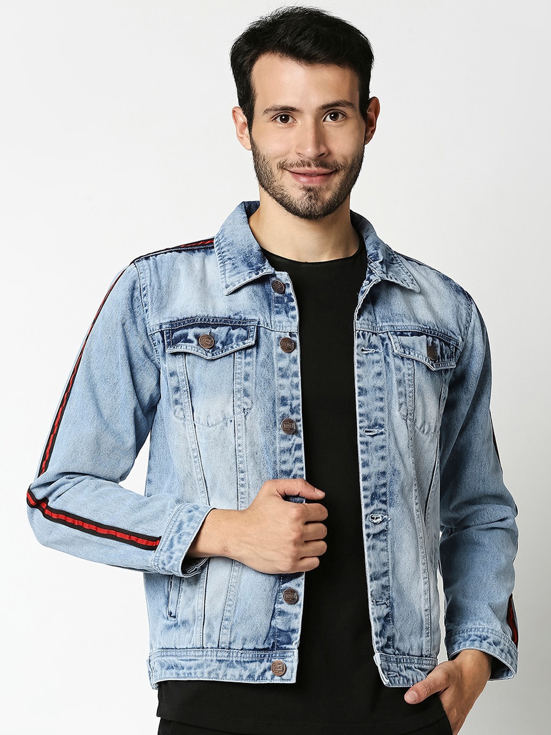 

High Star Men Blue Washed Denim Jacket