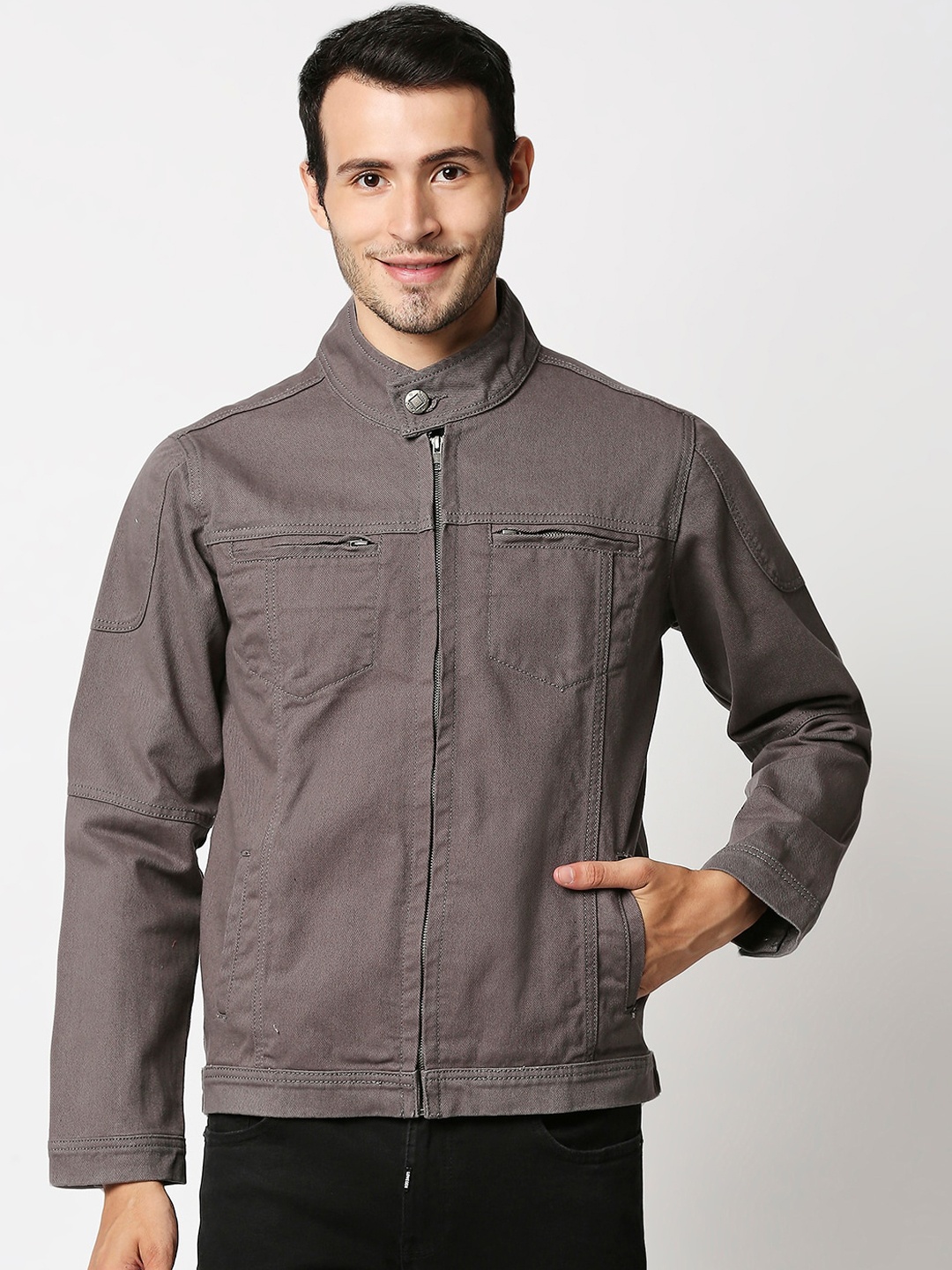 

High Star Men Grey Denim Jacket