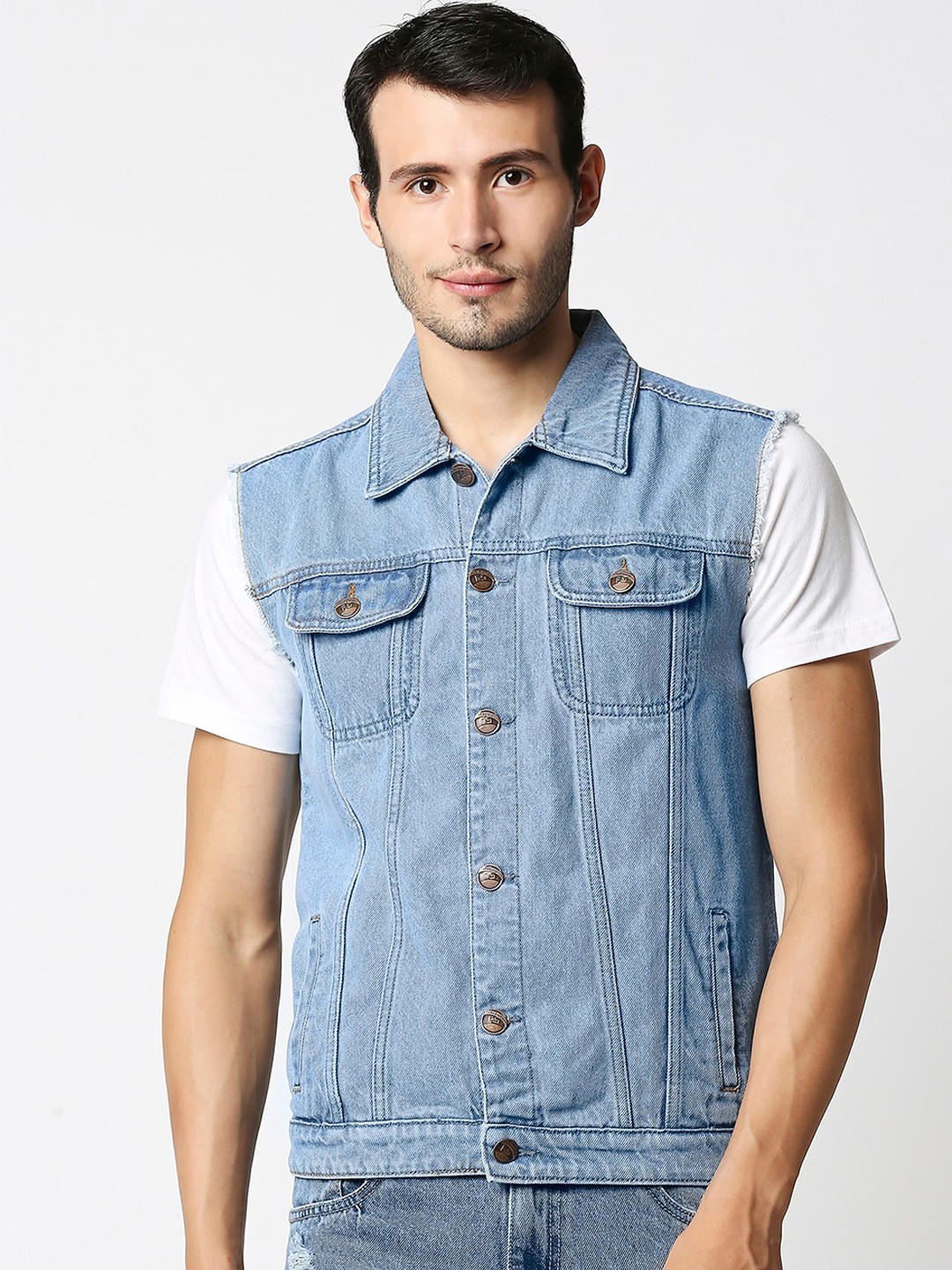 

High Star Men Blue Washed Denim Jacket