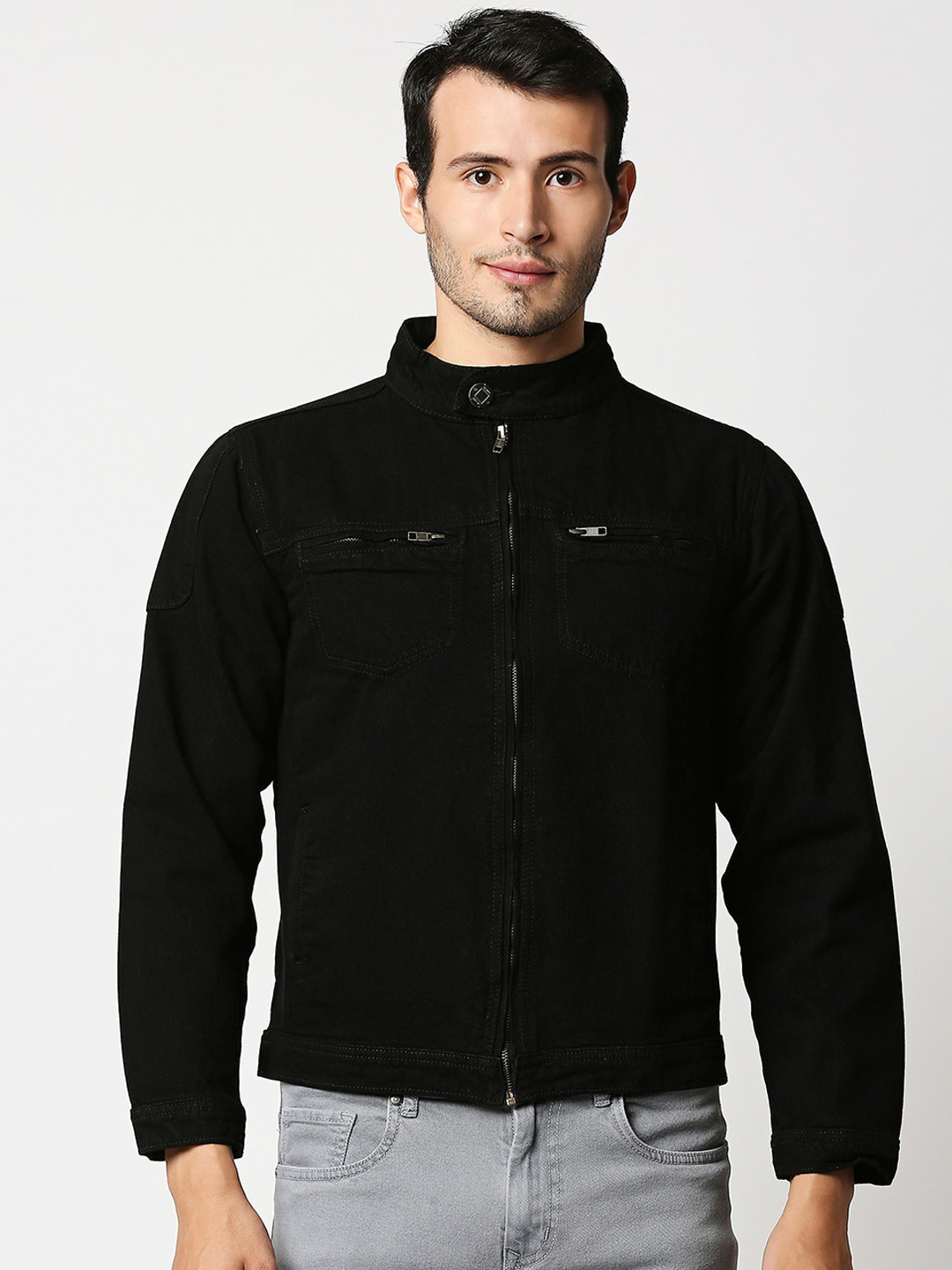 

High Star Men Black Denim Jacket