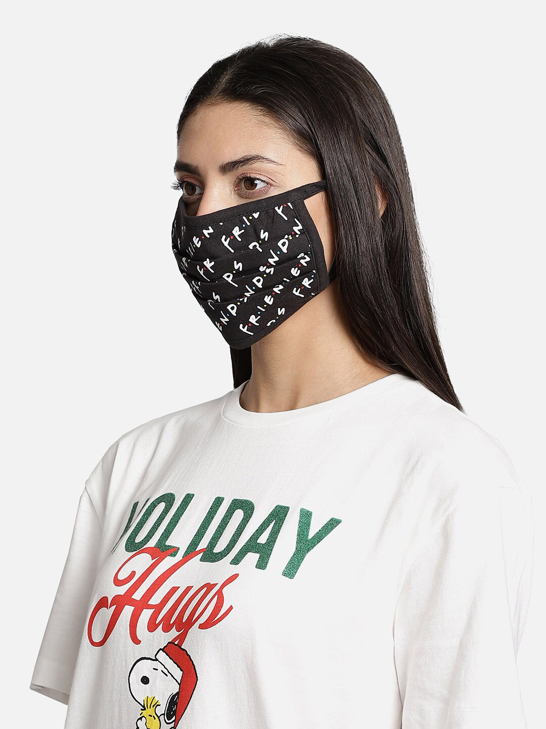 

Free Authority Unisex Black Friends Printed Mask