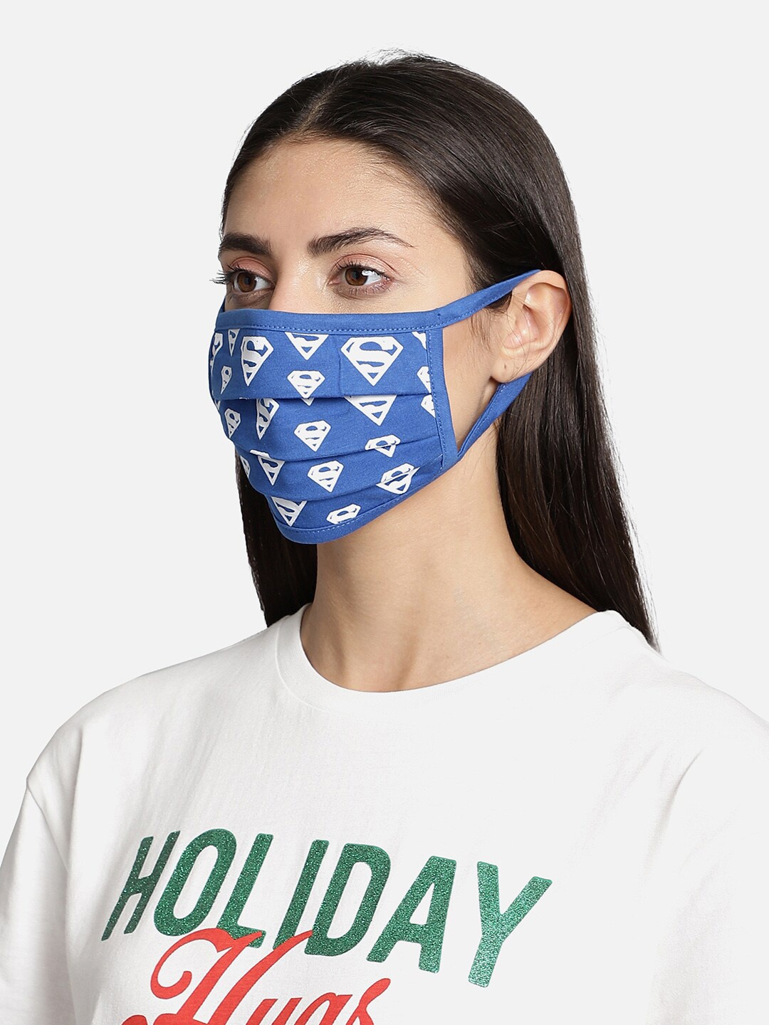 

Free Authority Unisex Blue & White Superman Printed Reusable 3-Ply Cloth Mask
