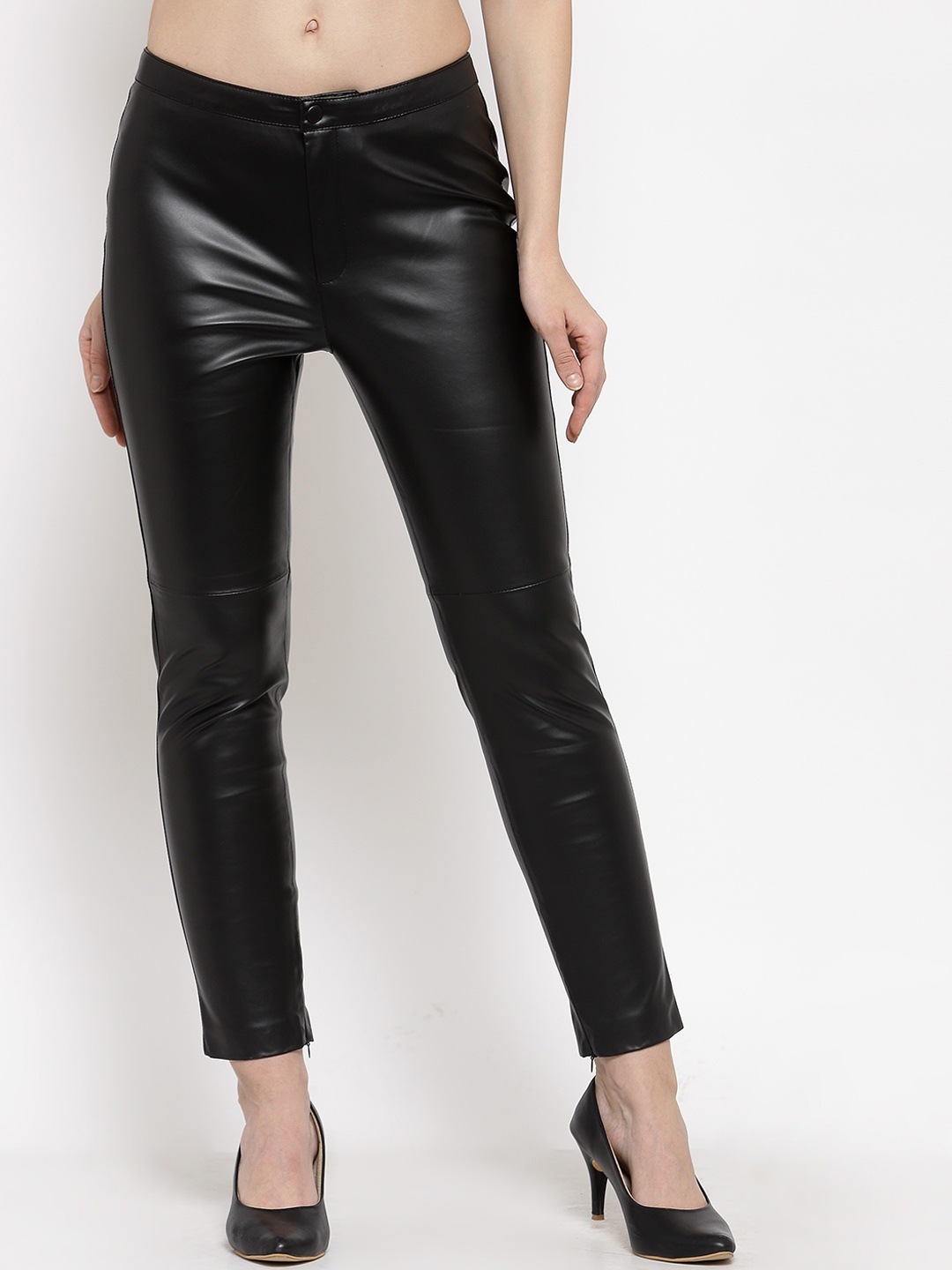 

BEAVER Women Black Skinny Fit Cigerette Trousers
