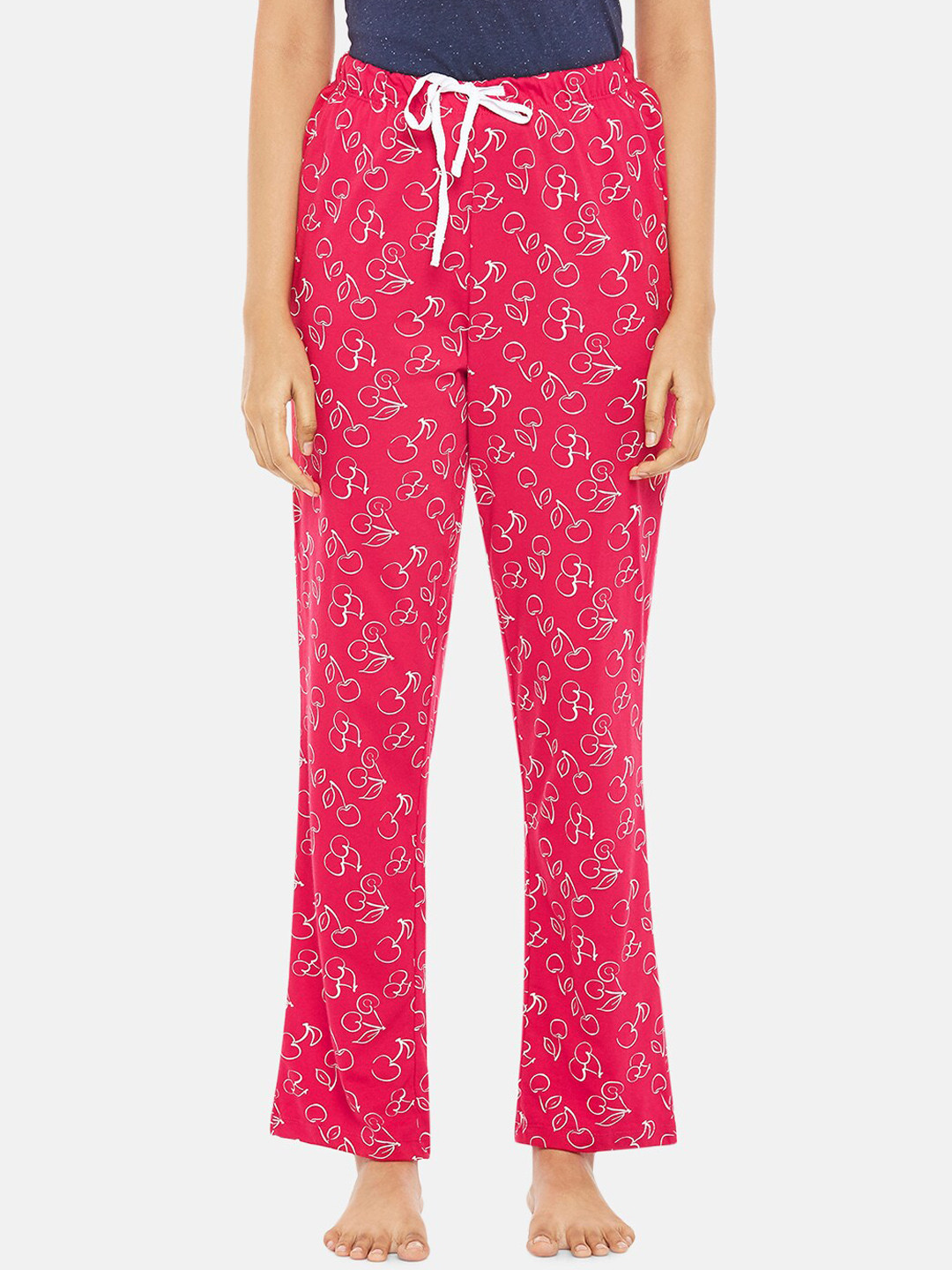 

Dreamz by Pantaloons Women Pink Floral Printed Cotton Lounge Pants