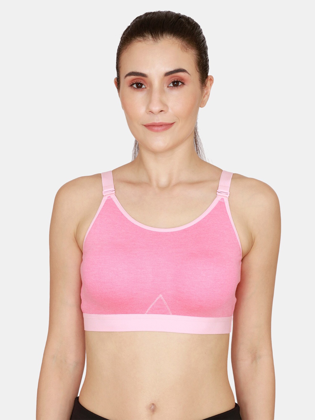 

Rosaline by Zivame Pink Solid Sports Bra