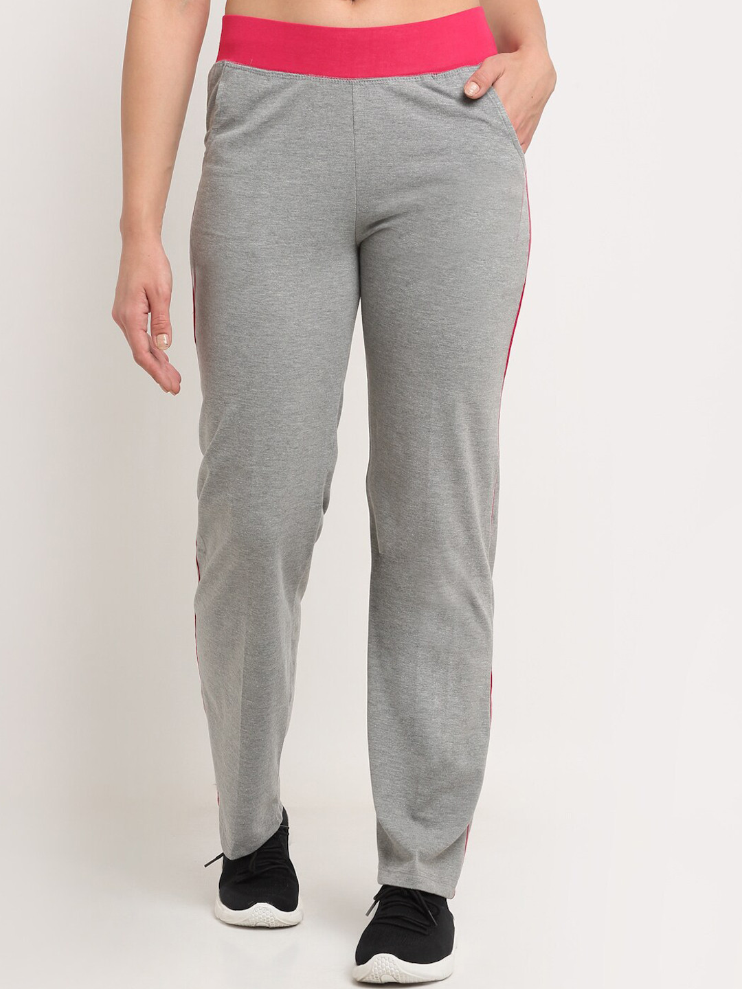 

VIMAL JONNEY Women Grey Solid Track Pants