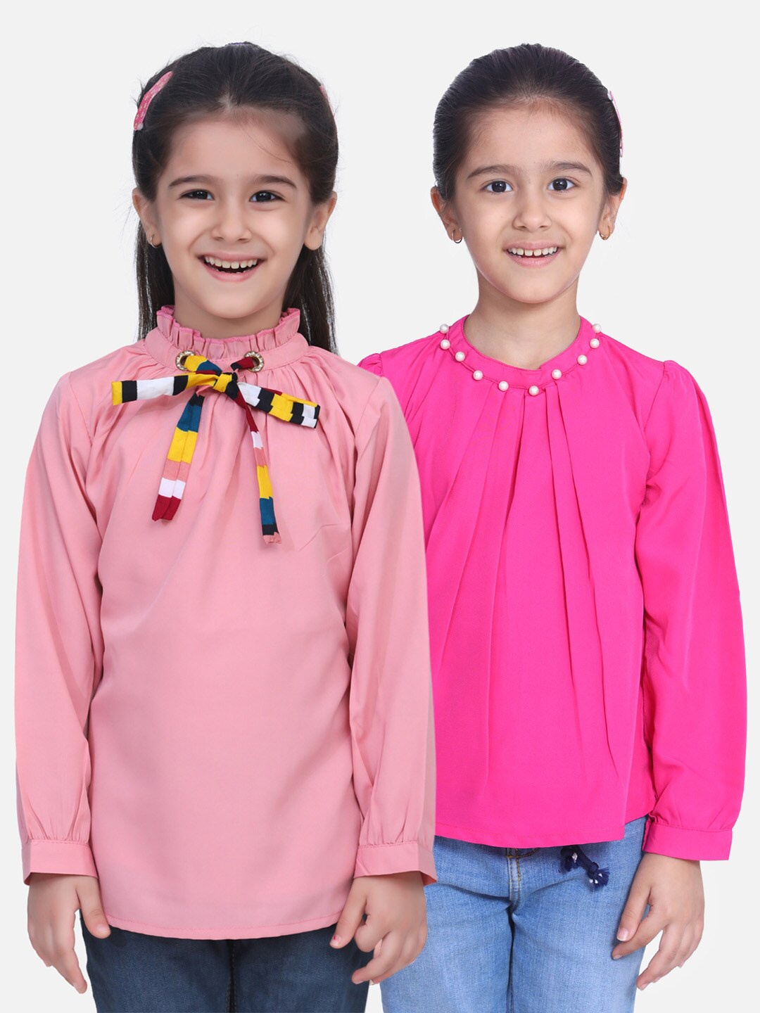 

Cutiekins Peach-Coloured Crepe Regular Top