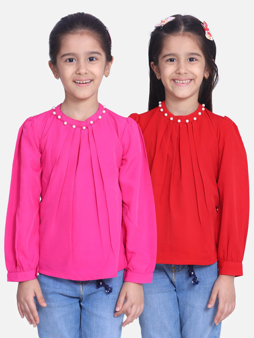 

Cutiekins Pack of 2 Crepe Regular Top, Pink