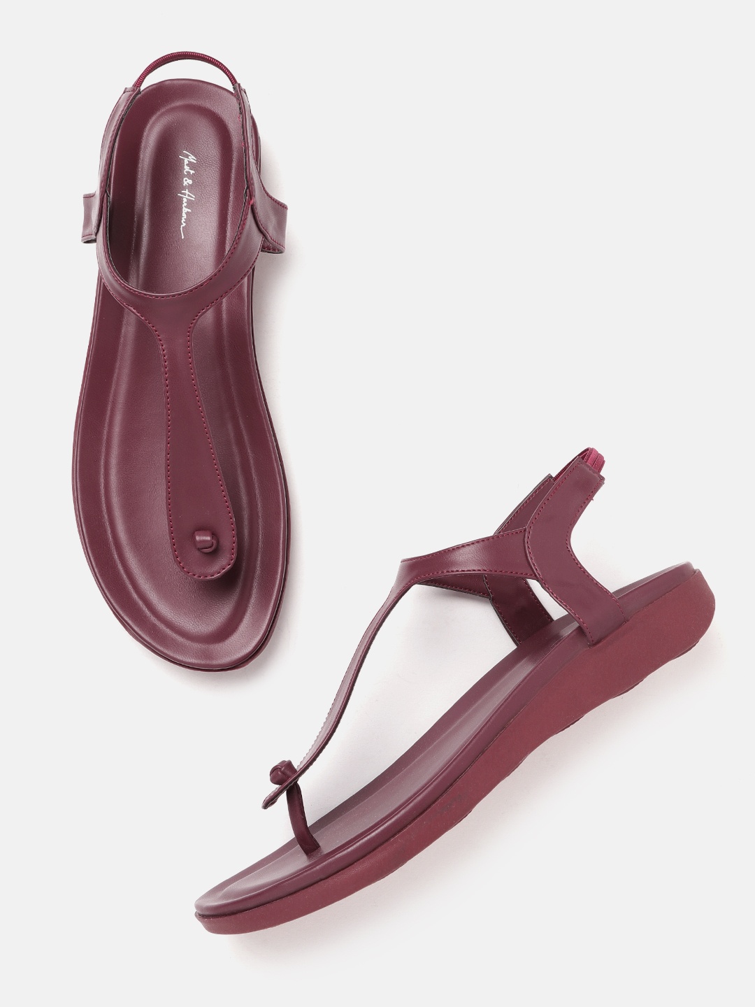 

Mast & Harbour Women Maroon Solid Flats