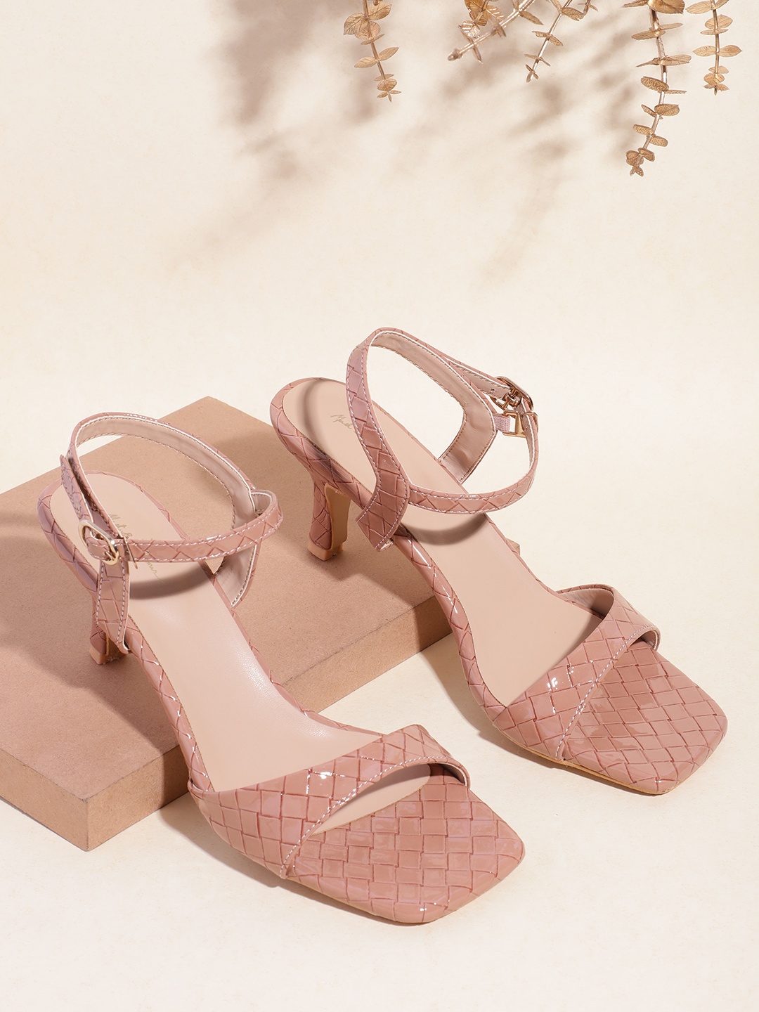 

Mast & Harbour Woven Design Heels, Rose