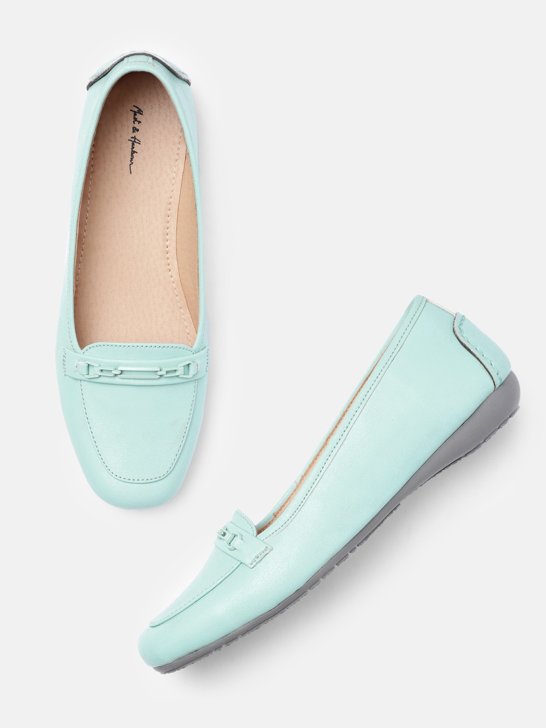 

Mast & Harbour Women Turquoise Blue Solid Ballerinas