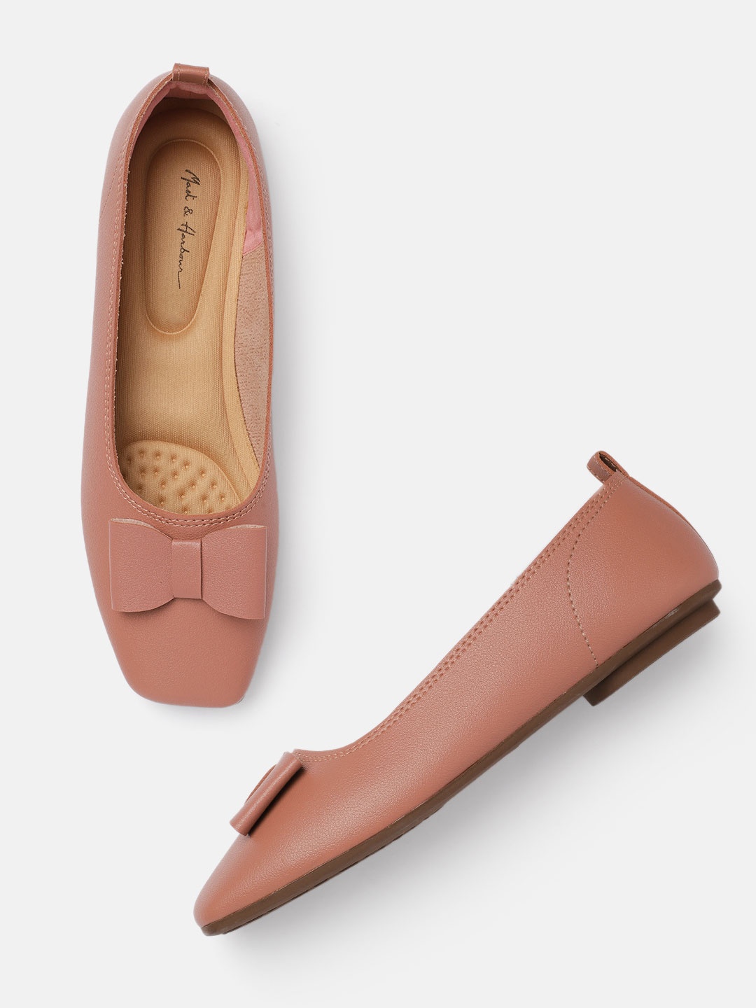 

Mast & Harbour Women Rose Ballerinas with Bows Flats