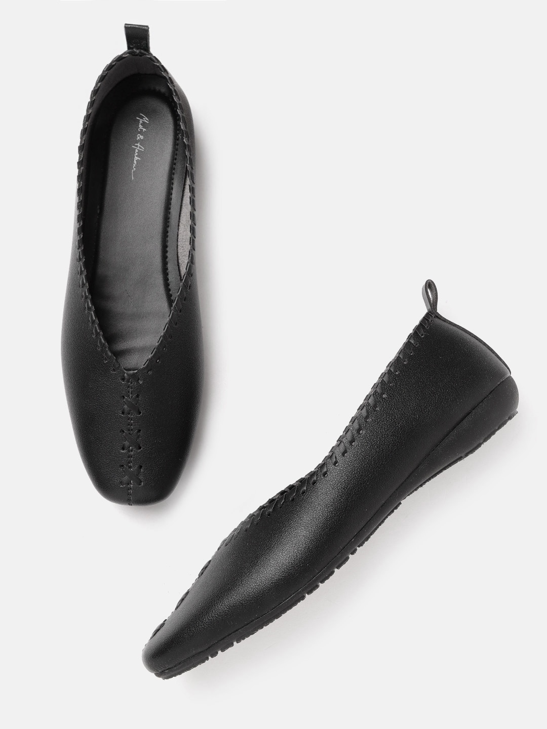 

Mast & Harbour Women Black Solid Ballerinas