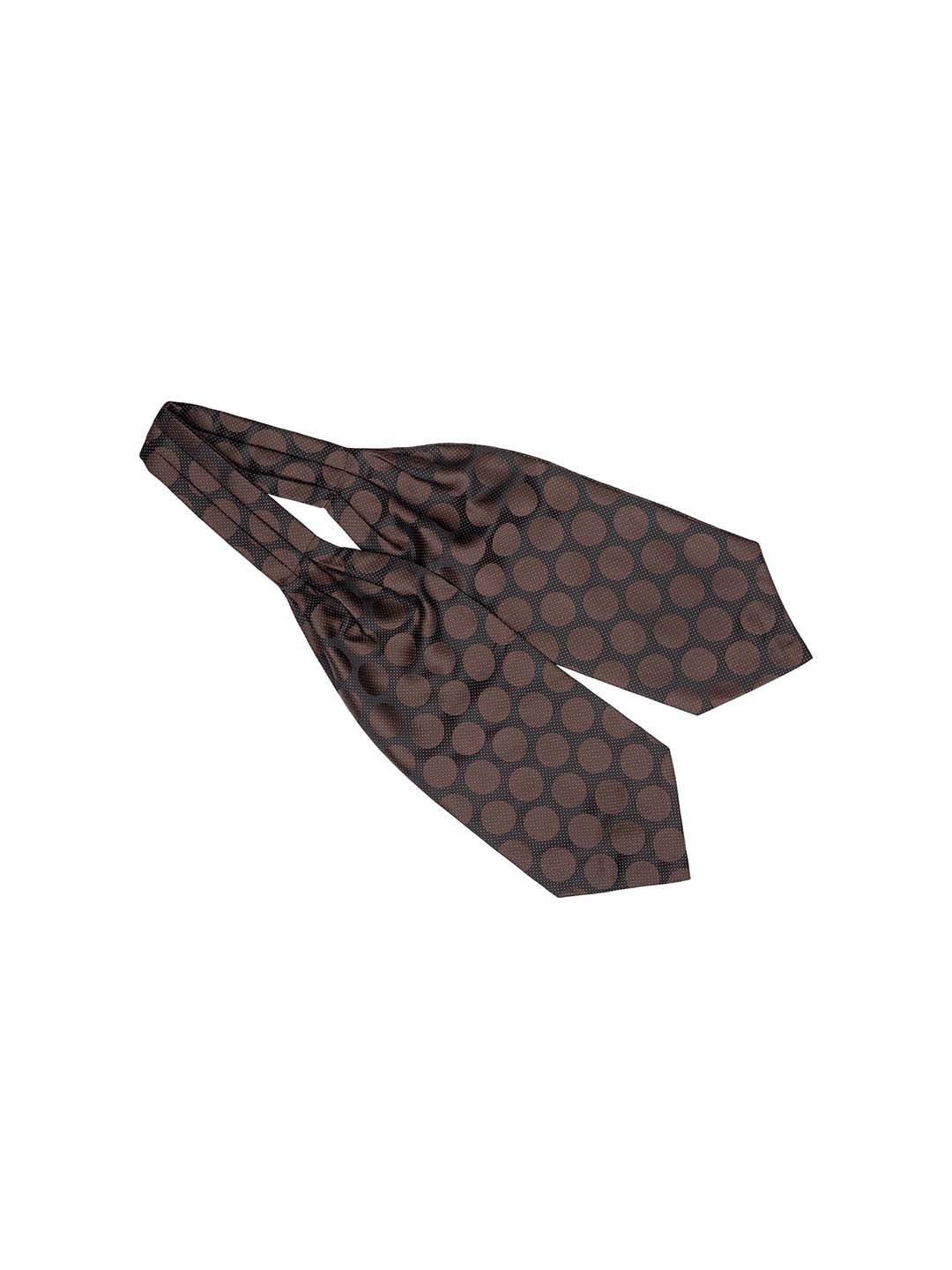 

The Tie Hub Men Brown & Black Woven Design Cravat